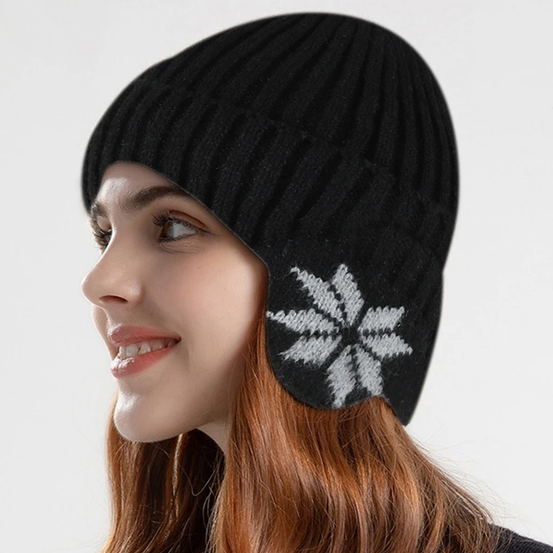 

Winter Add Fleece Warm Cap Soft Beanie Hat with Earmuffs For Men Women Unisex 2023 Outdoor Sports Thicken Ski Knitted Hat
