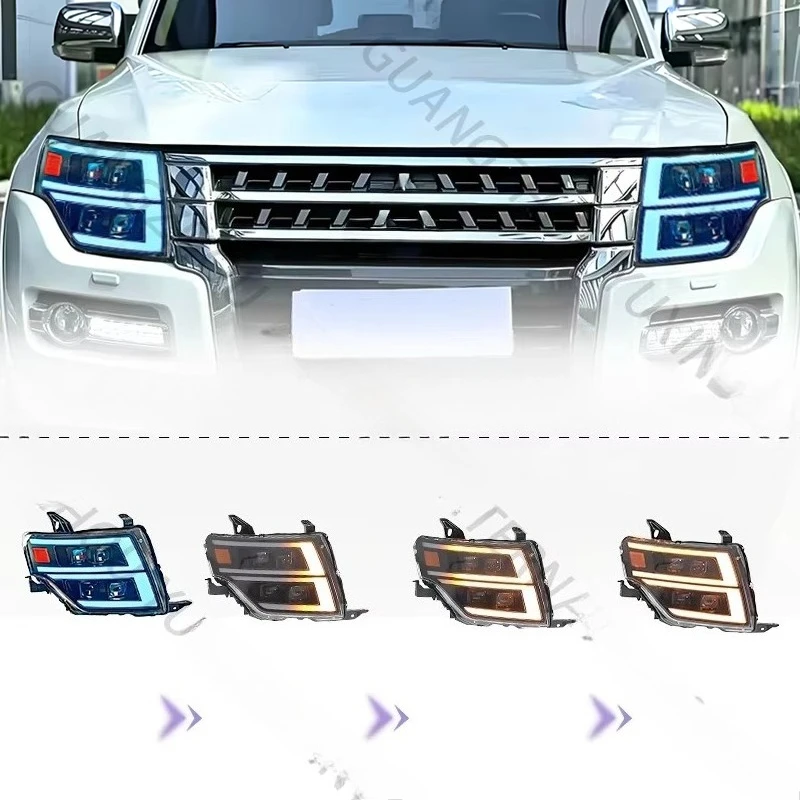 مصابيح أمامية للسيارات عالية الجودة لميتسوبيشي باجيرو V93 V87 V97 2009-2021 ضوء النهار المعدل 06-21