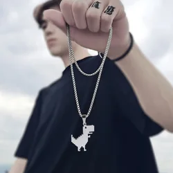 Hip Hop Pendant Cool Personality Punk Dinosaur Necklaces Chain for Women Men Fashion Jewelry Gift for Friends Kids