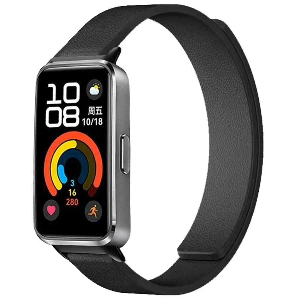 화웨이 밴드 10 9 8용 실리콘 루프 스트랩 자석 부드러운 교체 가능한 팔찌 스포츠 시계줄