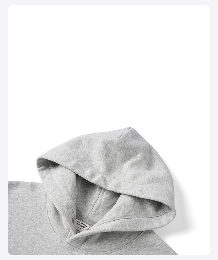 SIMWOOD 2026 Spring New Oversize Back Moutain Print Hoodies Men 340gsm Warm Brushed Lining Fabric Sweatshirts