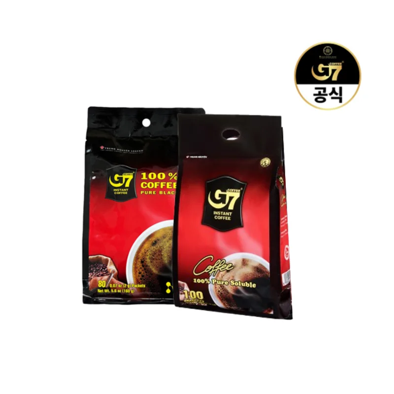 *G7 베트남 커피 퓨어블랙 2g x 100개입 + 퓨어블랙 80개입 (총 180T)*
