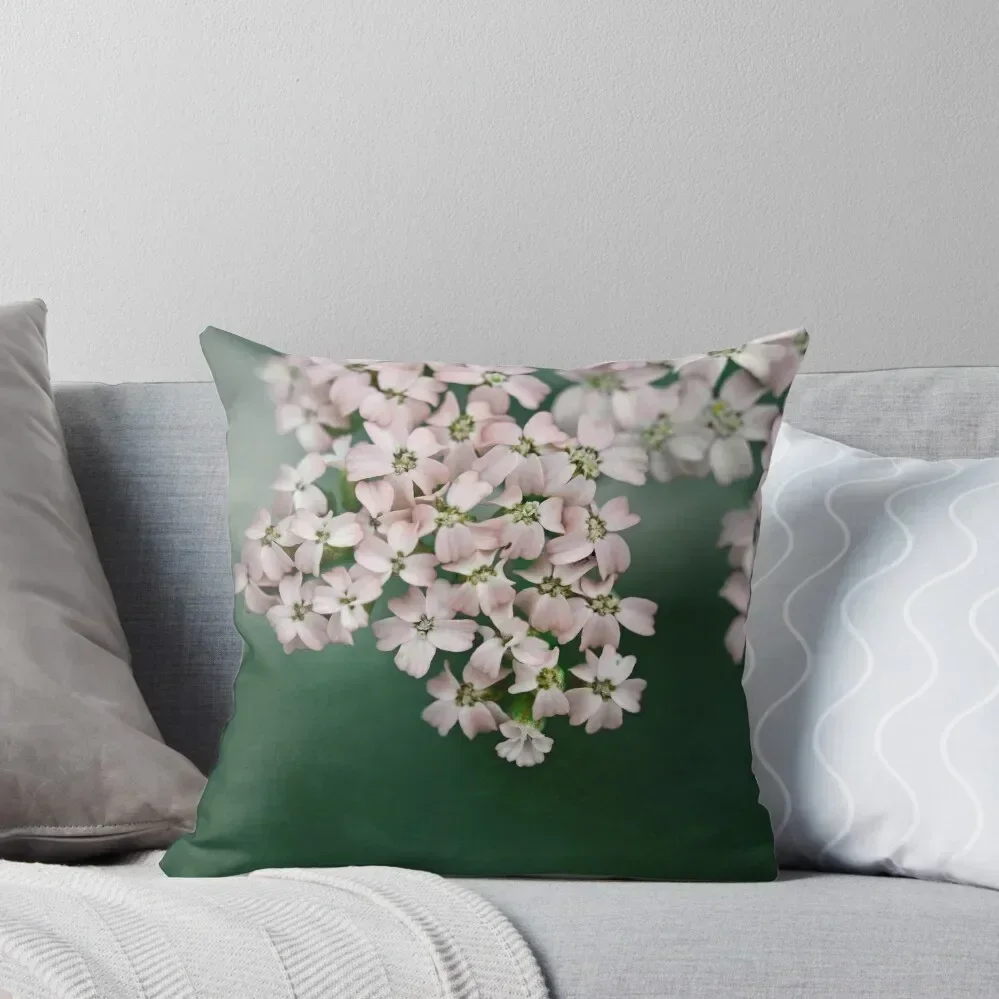 Blush Pink Flowers on Emerald Green Throw Pillow Cushions Cover Sofas Covers pillow