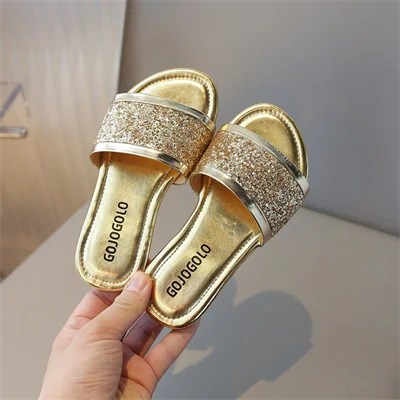 Anti-slip Wear-resistant Soft Bottom Multi-color Girls Flat Slippers, Girls Comfortable Summer PU Flip-flops Code 26-36