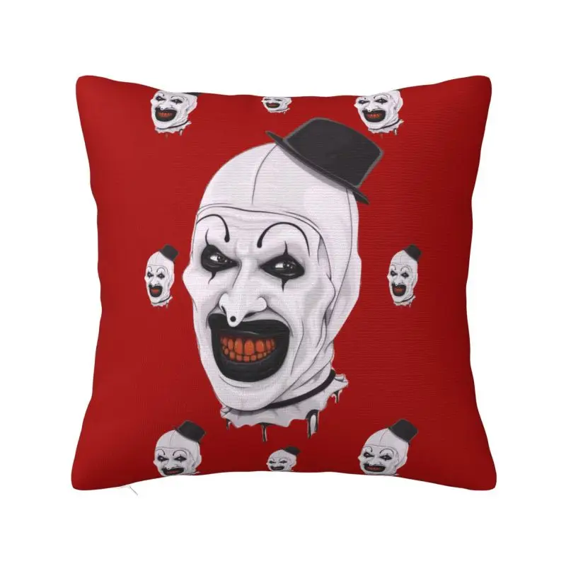 Custom Soft T-Terrifiers Horror Movie Throw Pillow Case Home Decor Square Cushion Cover Pillowcover for Sofa