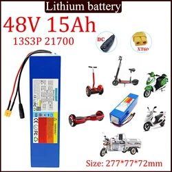 48V 15Ah 21700 13S3P lithium ion battery pack 1000W high power battery 54.6V 15000mAh suitable for power tools, camping battery