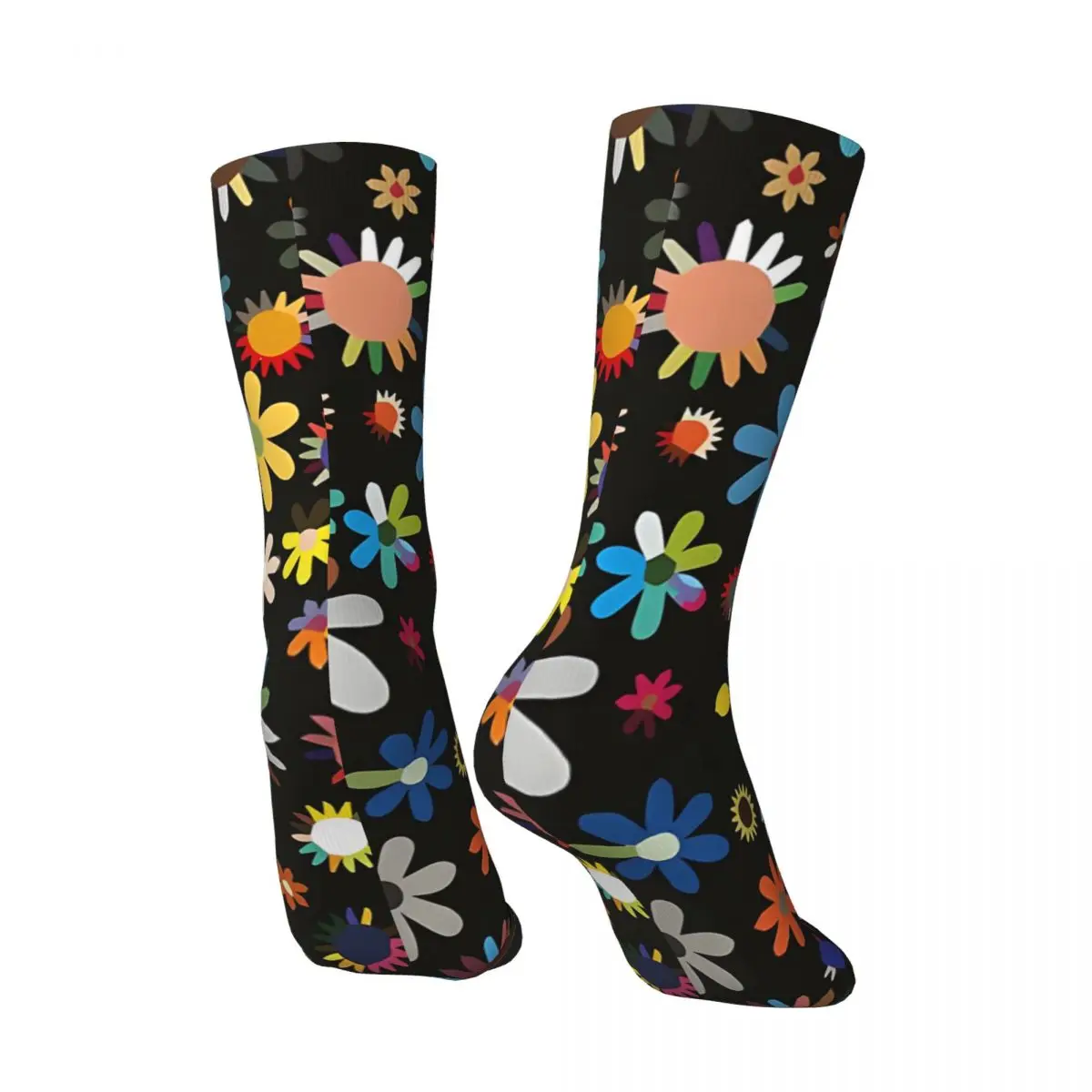 Funny Colorful Adorable Floral Leaves graphic Socks Vintage Harajuku Street Style Novelty Seamless Crew Crazy Sock tops fugees