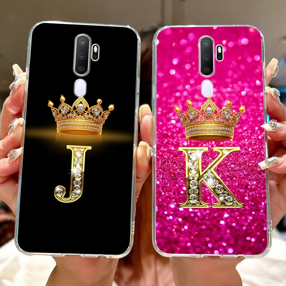 For Oppo A5 2020 Case Oppo A9 2020 Luxuy Crown Letters Cover Clear Silicone Soft Slim Phone Case For Oppo A11x OppoA9 2020 Shell