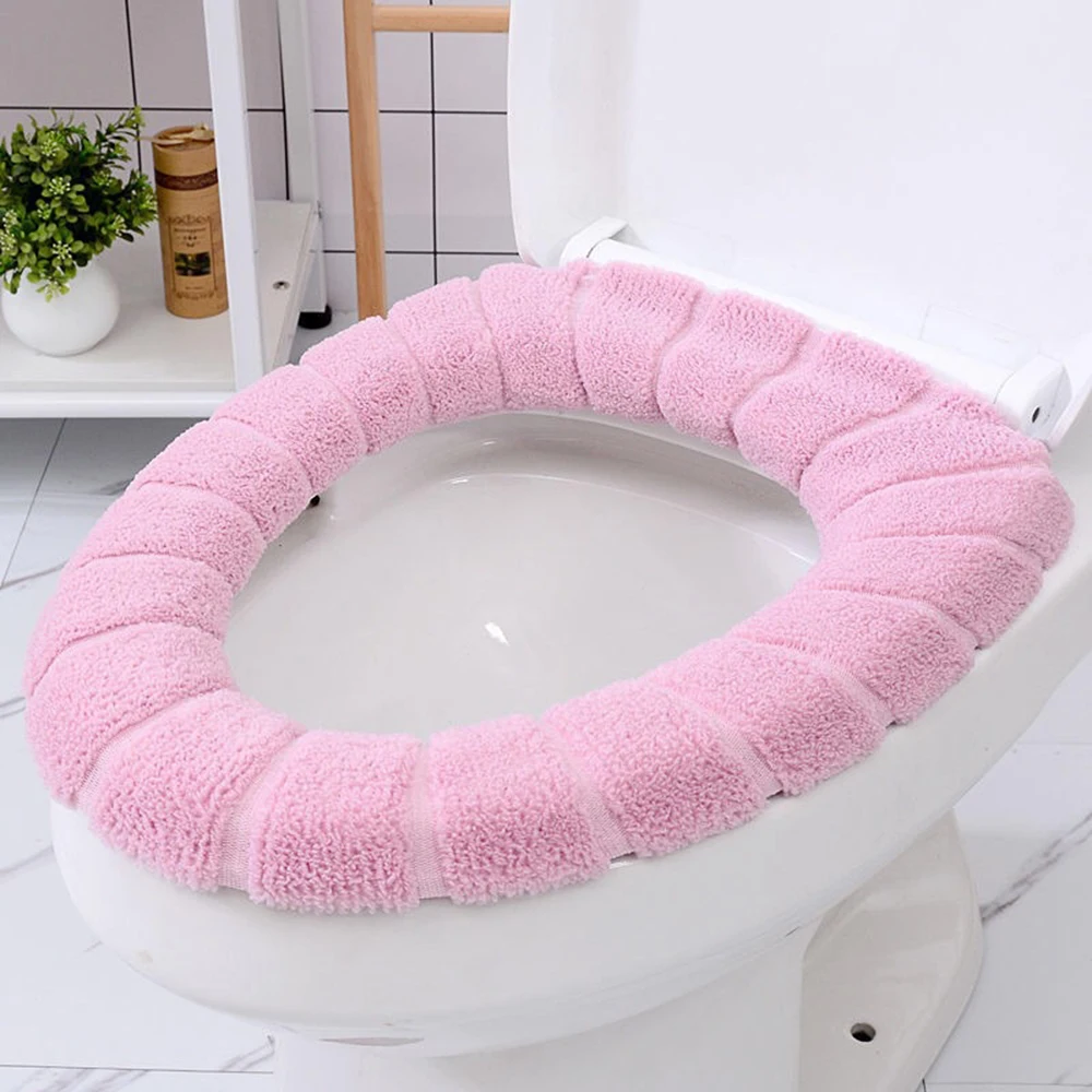 1/2/4pcs Plush Toilet Seats Cushion Universal Washable Soft 