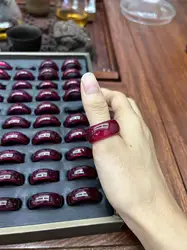 Ruby couple light luxury high-grade ruby ring natural red corundum female ring male finger does not fade
