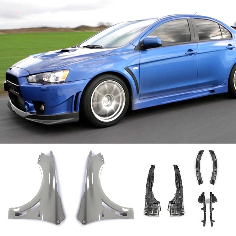 

Car Fenders iron material ForLancer 2009-2015 Upgrades to EVO Style Front Fenders Bumper Car Exterior Partscustom