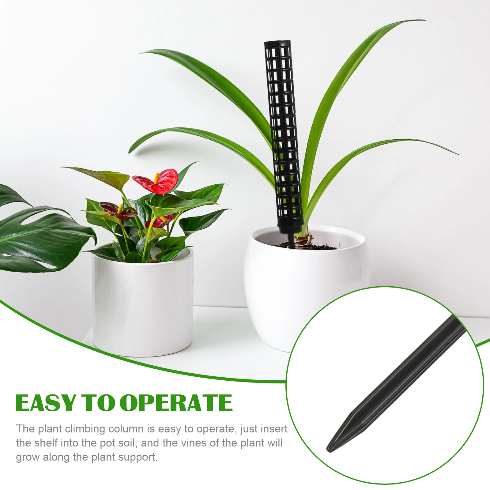 

2pcs Moss Pole for Plants Decorative Trellis Small Potted Flower Plastic Moss Pole Vine Plant Support Sturdy Climbing Garden
