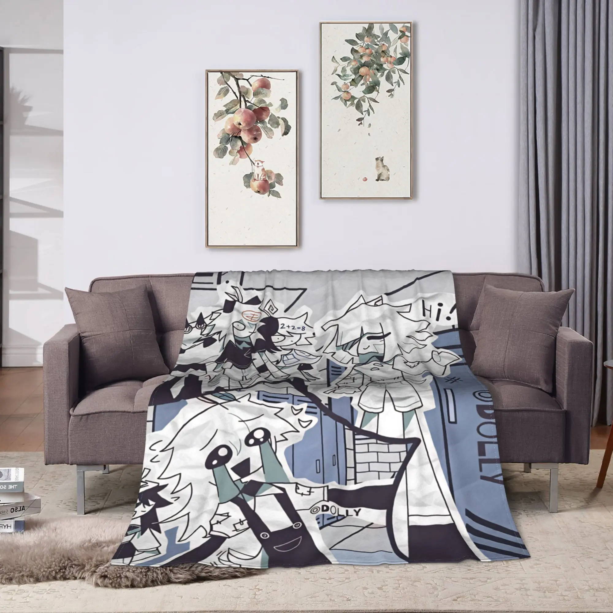 Fundamental Paper Education Anime Blanket  Camping Flannel Throw Blanket For Home Decor Warm Soft Custom Bedspread Gift Idea