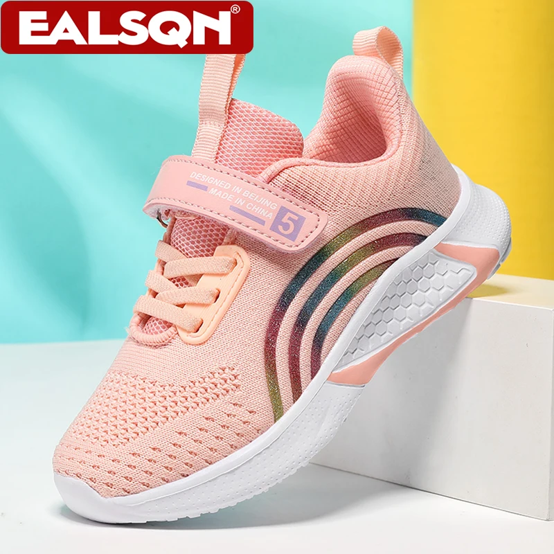 Детские кроссовки с дышащей сеткой для девочек, школьные повседневные уличные нескользящие детские прогулочные туфли для бега
