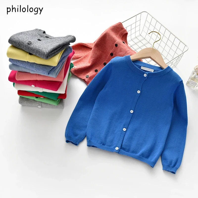 PHILOLOGY spring autumn Knitted Cardigan Sweater Baby Children Clothing Boys Girls Sweaters Kids Wear baby boy clothes winter