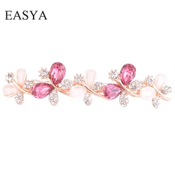 EASYA 3 Colors Fashion Shiny Butterfly Barrettes Hairwear Women's New Design Crystal Rhinestone Hairpins Jewelry