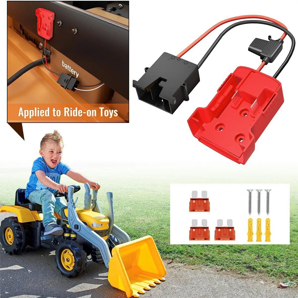 Power Wheels Adapter For Milwaukee 18V Battery DIY Ride On Car Toys Connector Power Tool Accessories