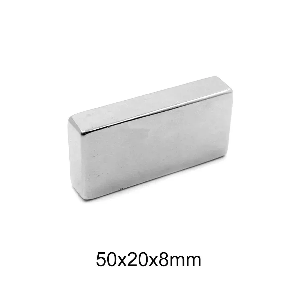 50x20x8 Big Block Neodymium Magnet 50mm x 20mm Magnetizing Permanent Magnet 50x20x8mm strong powerful Magnet 50*20*8 mm