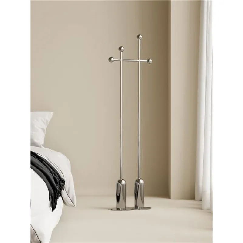 

Nordic style stainless steel coat rack living room bedroom storage floor Internet celebrity multi-functional light luxury