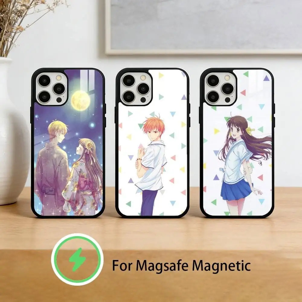 

Anime F-Fruits B-Baskets Phone Case For iPhone 17 16 15 14 13 12 Pro Max Plus for Mirror Wireless Magnetic Cover