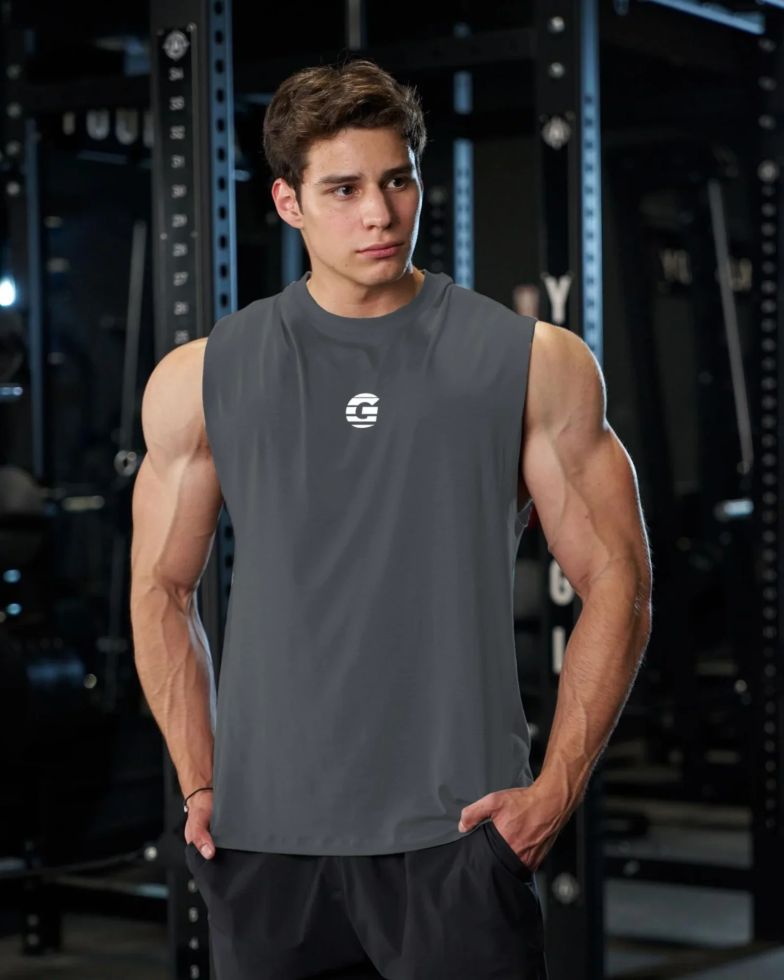 Summer Men\'s Sleeveless Gym Vest Bodybuilding Fashion Basketball Vest Breathable Mesh Sports Undershirt Fitness Running Vest