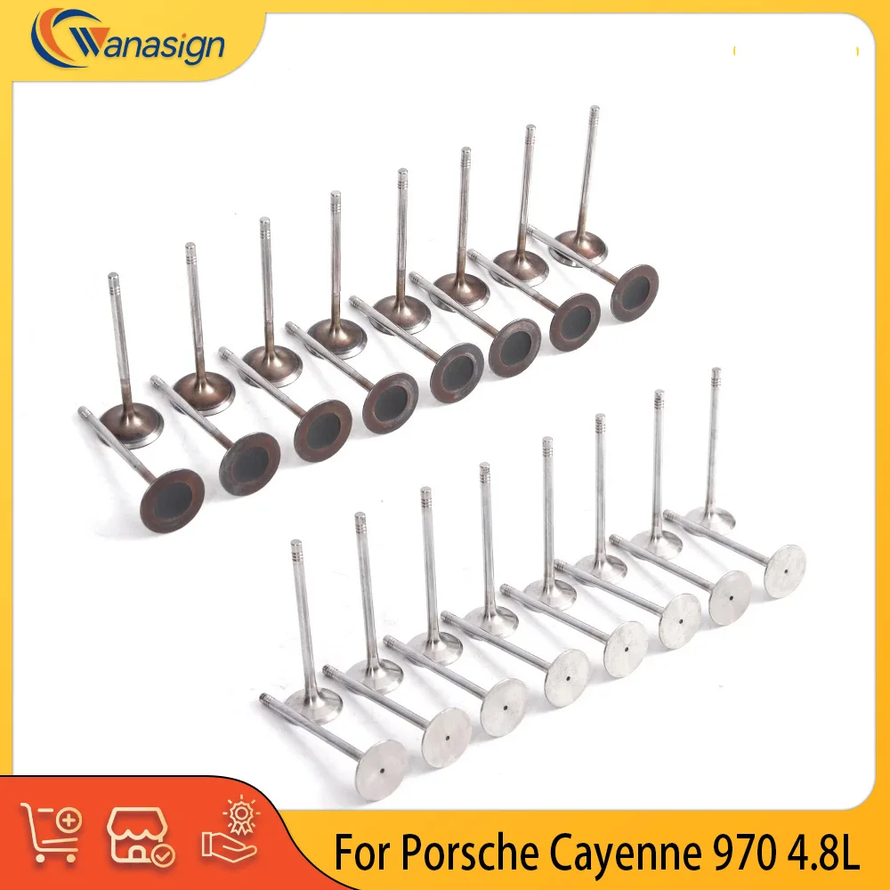 

Engine Parts Intake Exhaust Valve Set Fit 4.8 L V8 Gas M48 For Porsche Cayenne 92A Panamera 970 4.8L 94810532102 94810532202