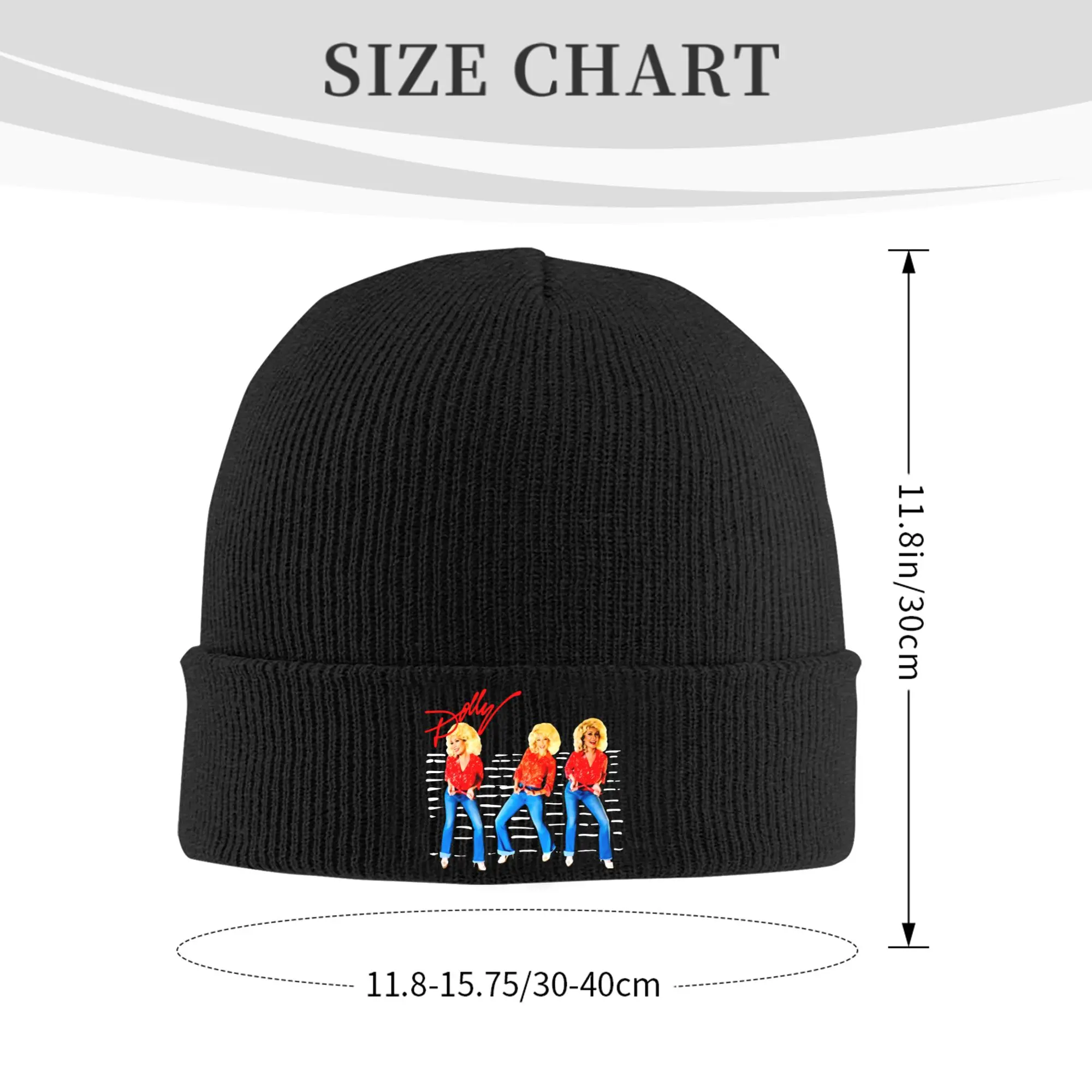 D-Dollys Music Singer Knitted Hat for Women Men Skullies Beanies Winter Hats Acrylic Dolly Parton  Warm Caps