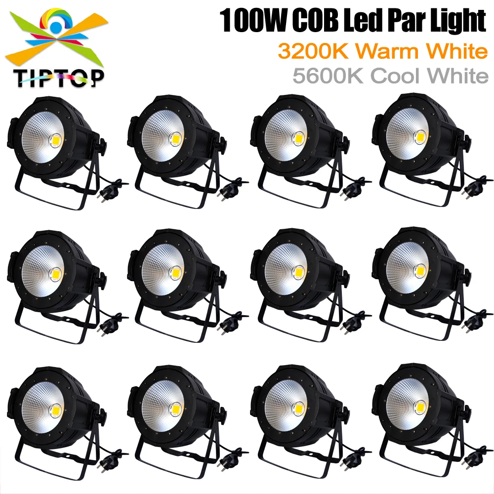 

12 Pack Stage Par Lights LED 100W COB Wash Light White Color Party Light DMX Control DJ Lights Sound Activated uplighting