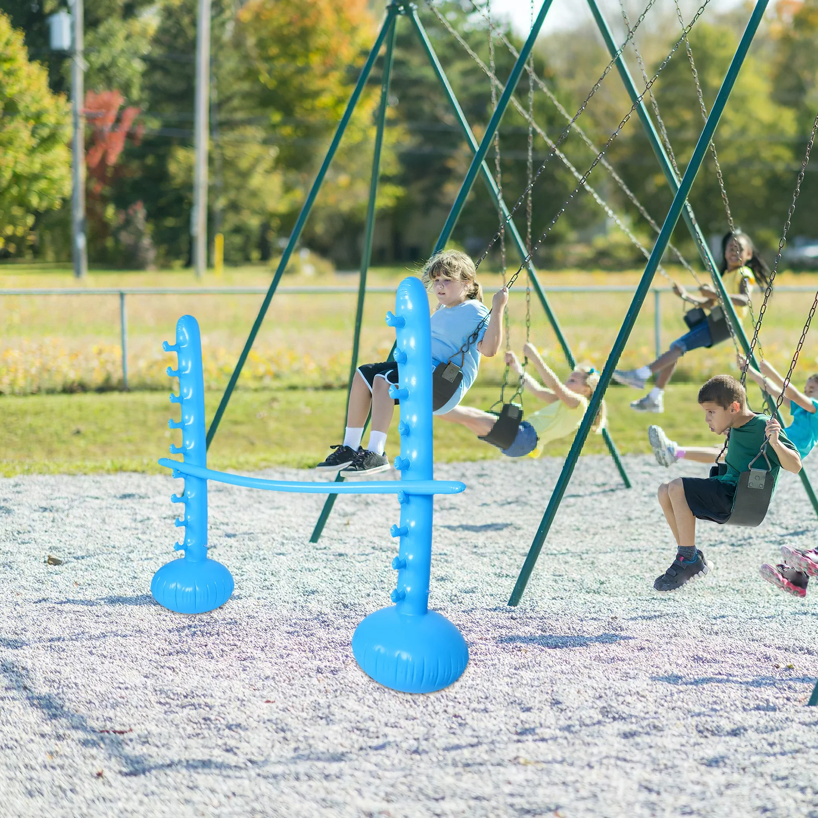 Opblaasbare Limbo voor kinderen Springstok Buiten Binnen Achtertuin Park Feest Fysieke activiteit Pvc Opblaasbaar zomerstrand