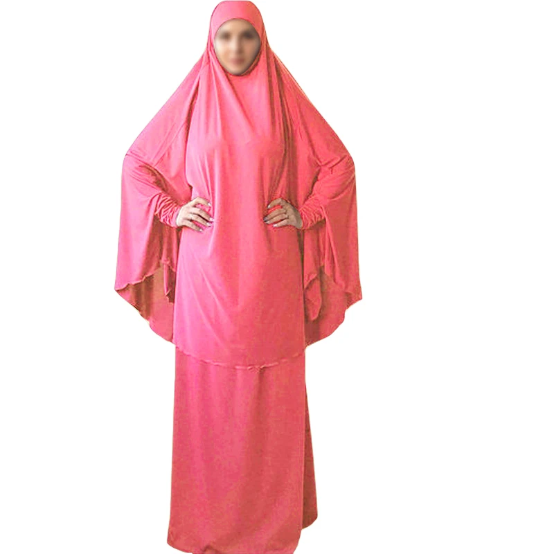 Jilbab-ropa de oración Abaya para mujer, conjunto musulmán de 2 piezas, falda con capucha, traje de caftán musulmán, ropa islámica, túnica para mujer musulmana