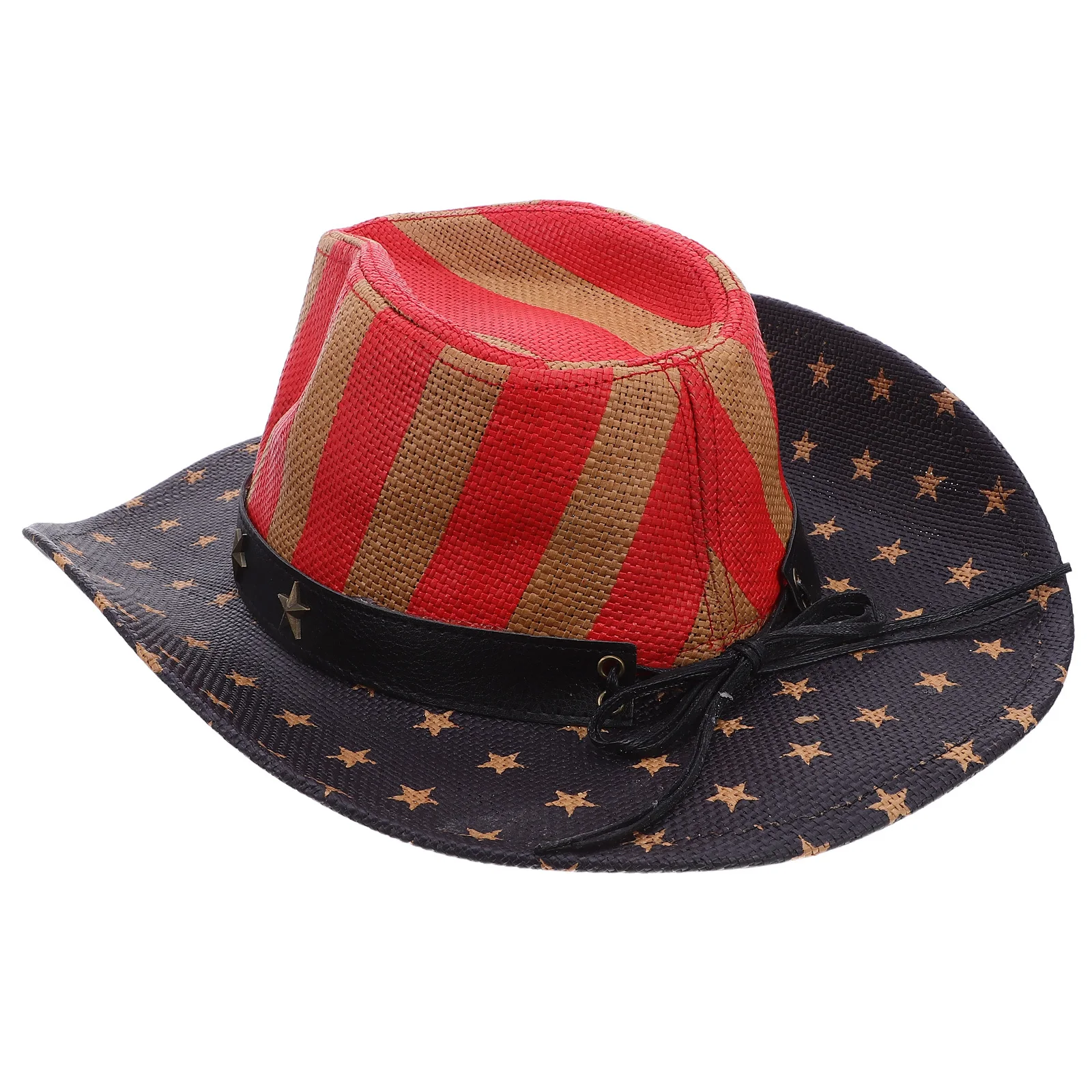 

1pc Cowboy Hat Unisex Straw Sun Hat For Cosplay Party Stage Performance Western Dance Decorative Outdoor Barbecue Lightweight