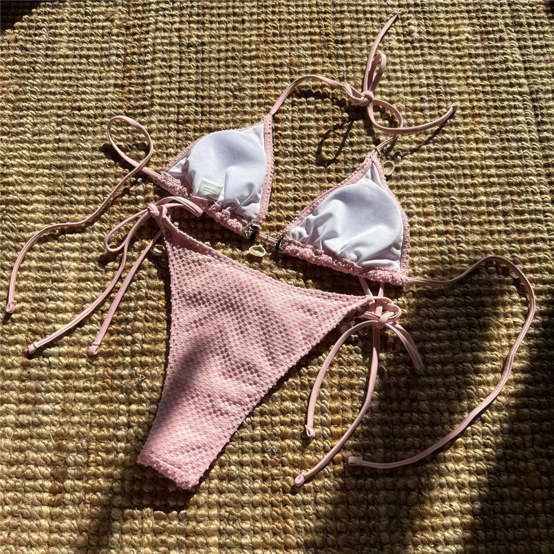 Shells Neckholder-Bikini-Set mit hohem Beinausschnitt und Riemchen, zweiteilig, Damen-Badeanzug, Badebekleidung, gepolsterter Badeanzug, Bather Swim V6416 – Detail 16