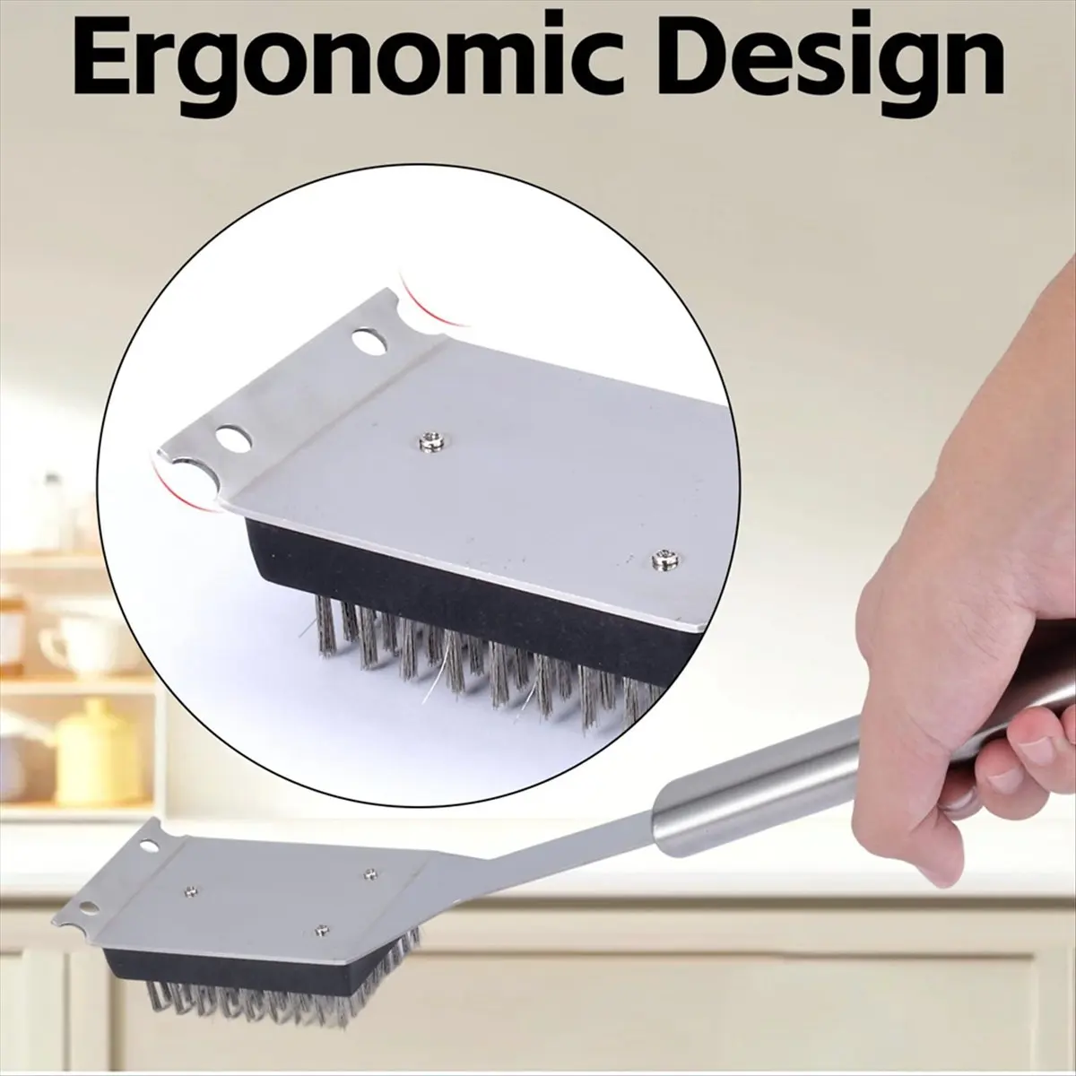 ABZF 2026 2 Pack Grill Brush, 16.5Inch & 14Inch Wire BBQ Grill Brush for Outdoor Grill, Stainless Steel Cleaning Brush