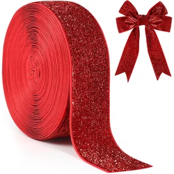 5 Yards Christmas Velvet Ribbon New Year Red Festival Ribbon Bows Gift Box Packaging Ribbon Festival Scene 10/15/20/25/38mm