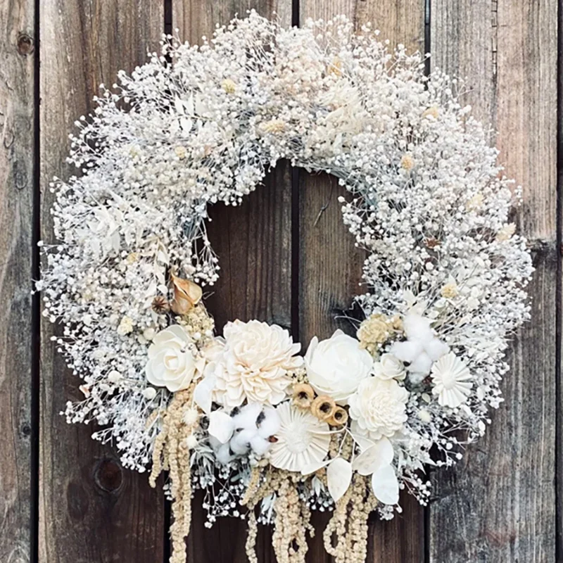 100g Dried Baby\'s Breath Flowers Bouquet White Dry Flowers Bulk,Real Natural Gypsophila Branches for Wedding, DIY Wreath Floral