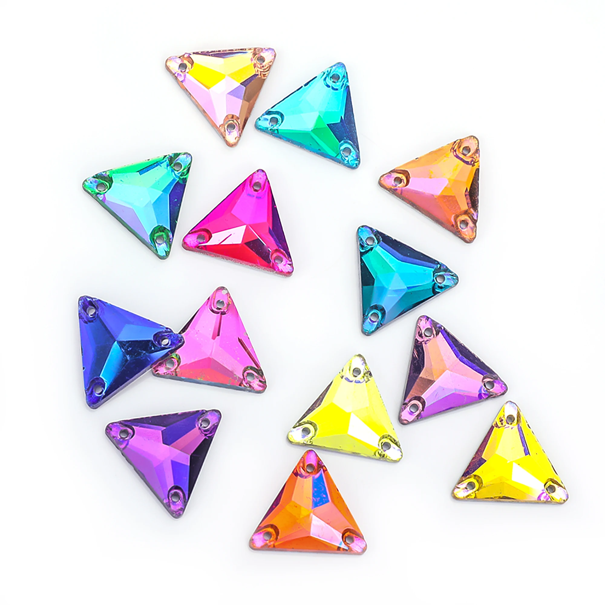 All Size Sew On Rhinestone Triangle Shape Flatback Glass Crystals For Clothing Wedding Dresses Shoes Bags All For Decoration DIY