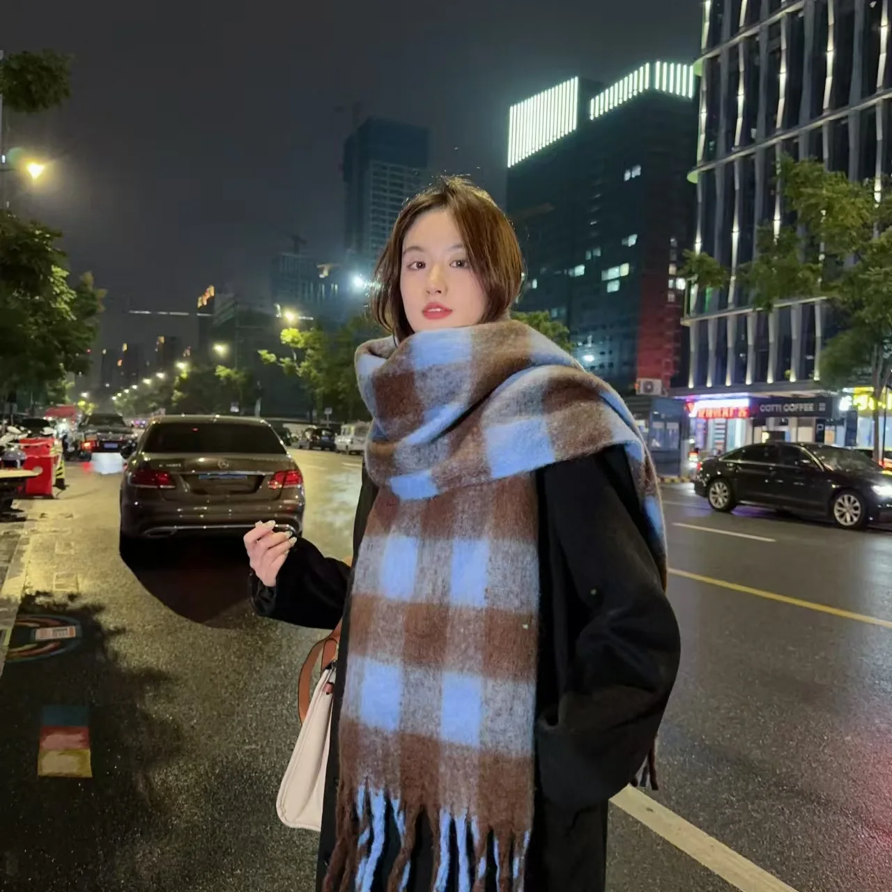 

Роскошный зимний клетчатый шарф для женщин, теплые кашемировые шарфы, дизайнерское женское пончо из пашмины, платок в британском стиле Bufanda Wh4