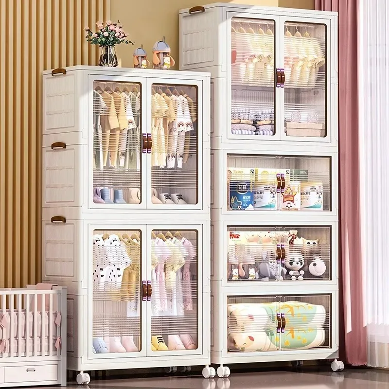 Baby Clothes Wardrobe Storage Cabinet Free Installation Of Children's Organizer Bins Sorting Plastic Household Snack Locker