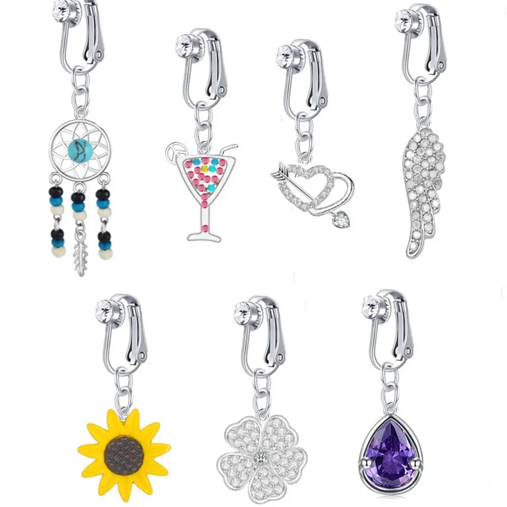 Clip On Umbilical Cartilage Clip Earring Clip Navel Rings Navel Clip on Fake Belly Rings Body Jewelry Belly Button Rings