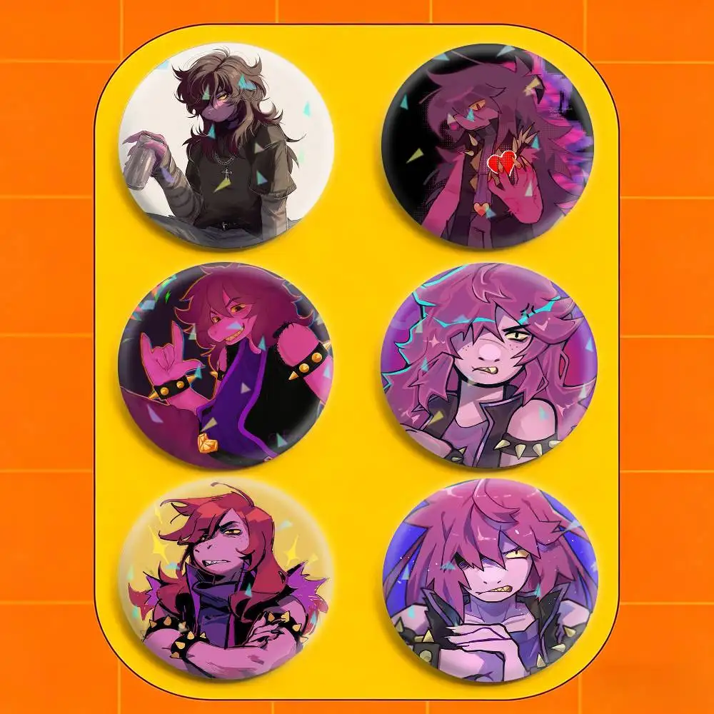 

D-Deltarune S-Susie 32/44/58mm Handmade Pins Round Brooch Badge Backpacks Clothes Jewelry Gifts