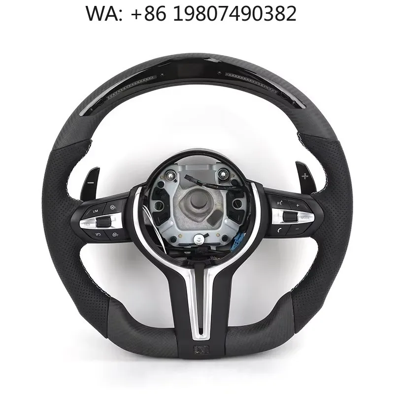 

Premium Flat Base Sport Steering Wheel, LED Display Napa Leather & Carbon Fiber Custom Refit Parts For Multi Models Auto Upgrade