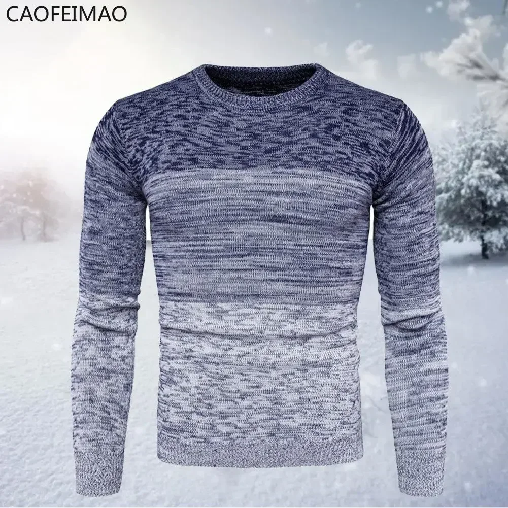 Autumn Winter Sweater Men Patchwork Warm Knitted Pullover Top Men Sweater Men Clothing кофта мужская pull homme свитер мужской