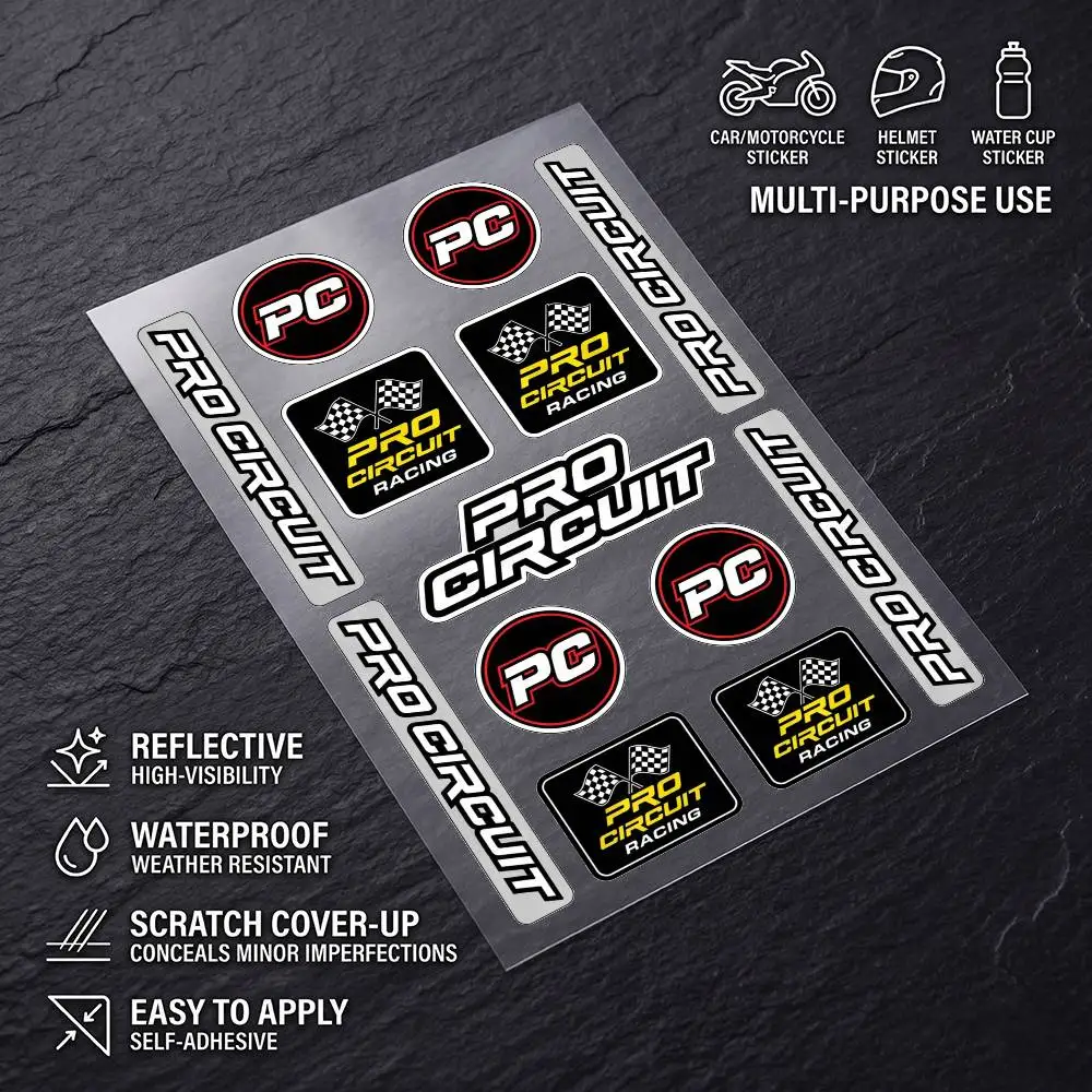 Calcomanías Decorativas Reflectantes Universales Impermeables para p-Pro c-Circuit, para Ocultar Arañazos en Autos, Motocicletas, Cascos y Refrigeradores