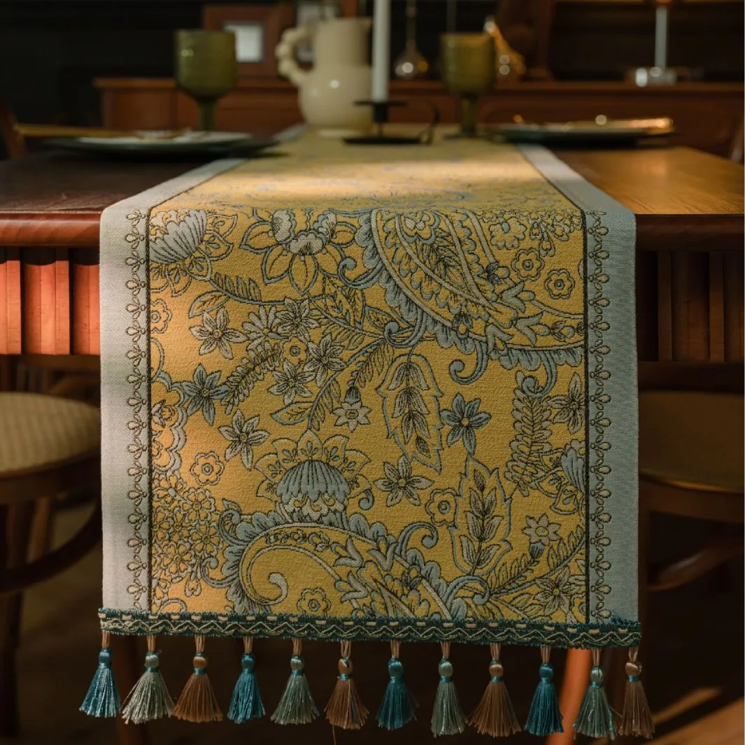 

Ретро длинный стол с кисточками флаг скандинавский полиэстер чайный столик ТВ-шкаф декоративное покрытие полотенце кровать флаг цветочный узор американский сле