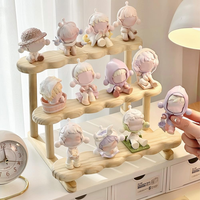 Wood Display Stand Minifigures Display Stand Wooden Perfume Organizer Cupcake Stand for Cosmetic Doll Model Displays
