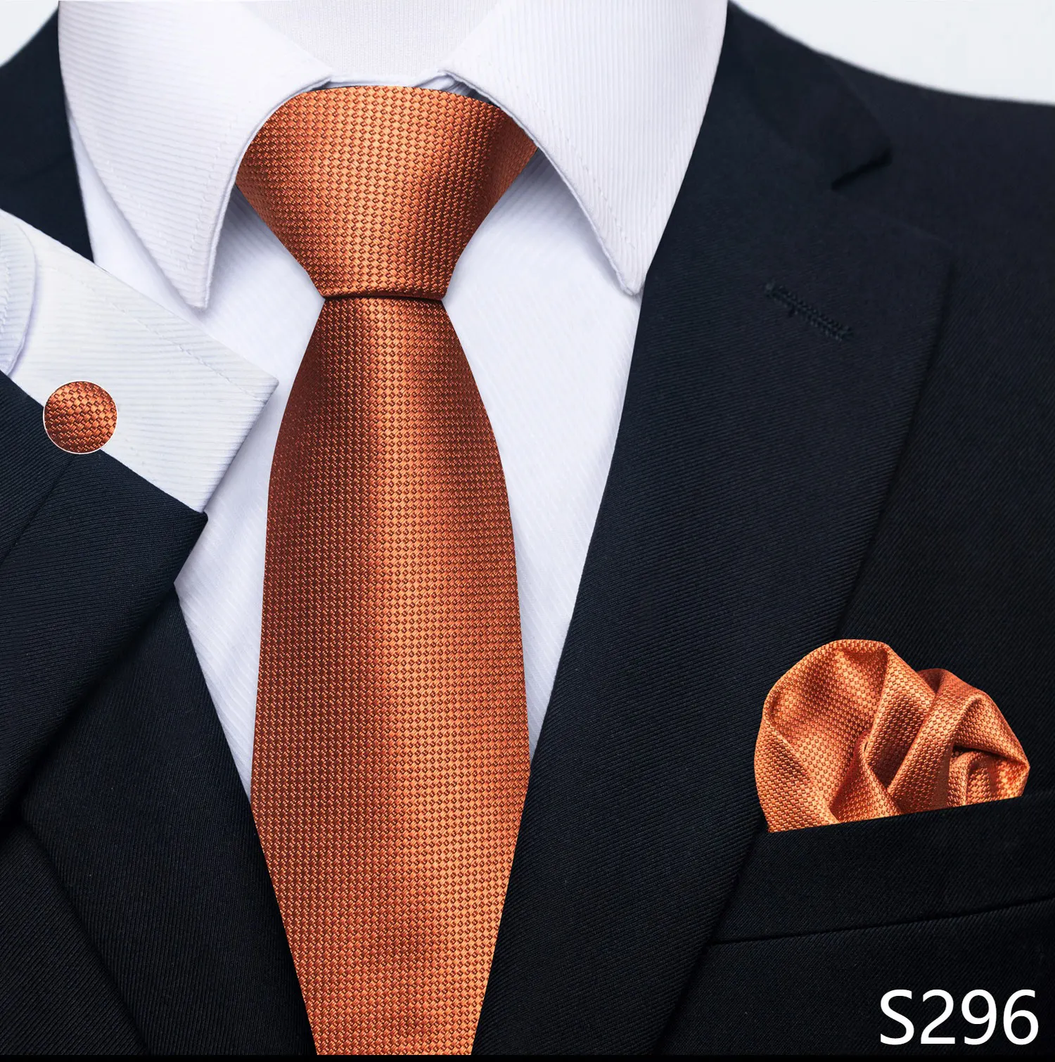 Marke Classic 8 cm graue karierte Krawatte Einstecktücher Manschettenknöpfe Set Hochzeitsgeschenk Krawatte Kleidung Accessoires Fit Business – Detail 21