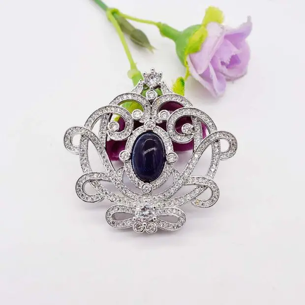 Silver  plated Cubic Zirconia micro CZ Pave Copper Connector Pendant For Peal Necklace DIY