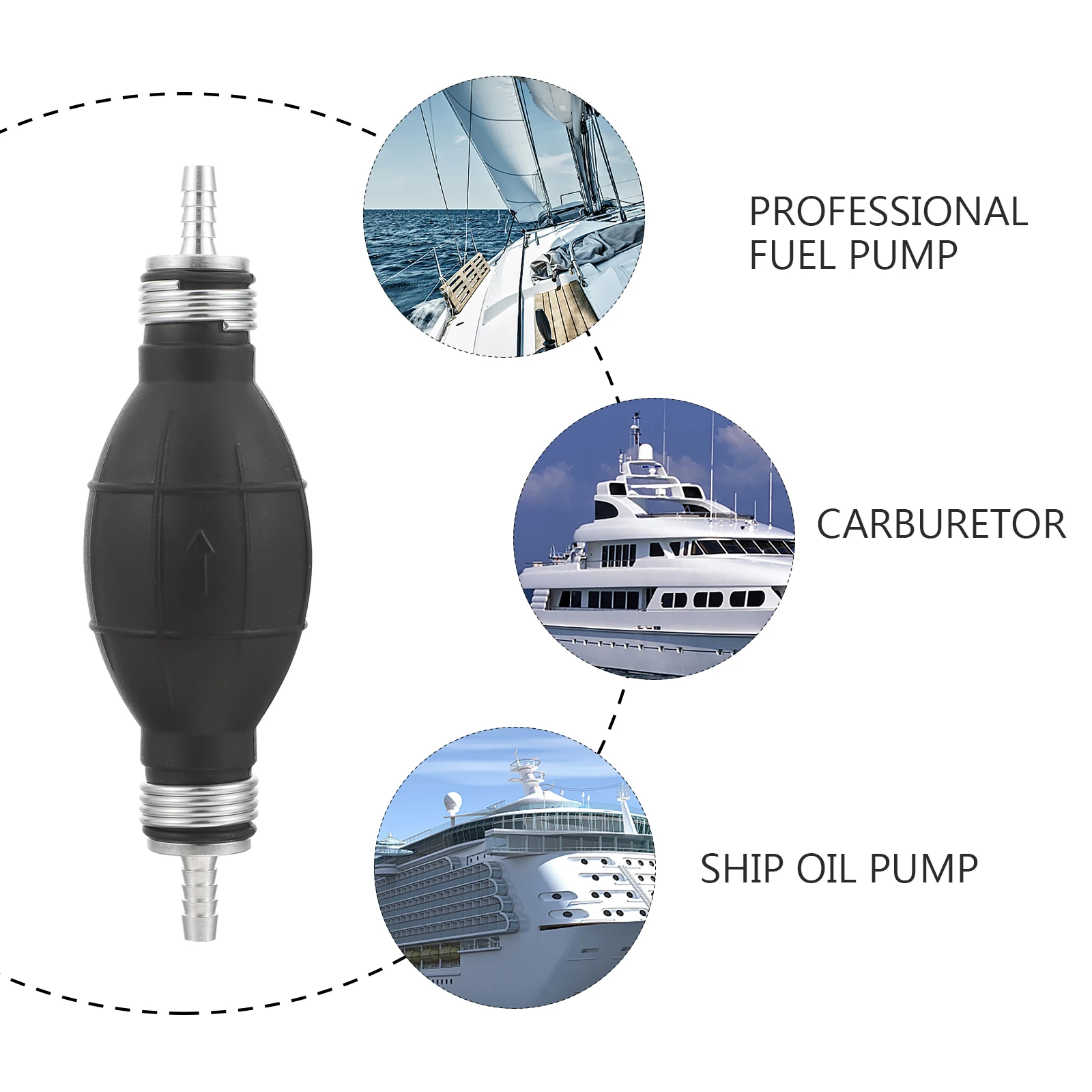 

Hand Fuel Pump 6Mm Black Rubber Aluminum For Carburetor Low Pressure Systems Boat Marine Outboard Engine Primer