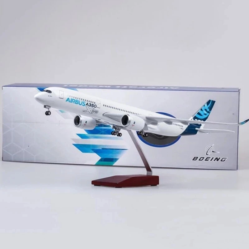 47CM 1/142 Scale Diecast Model XWB Prototype Airbus A350 Airline With Light and Wheel Resin Airplane Collection Display Gifts