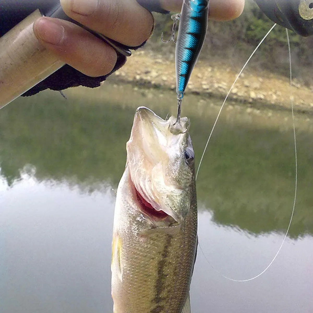 

5Pcs Fish Bait Fishing Lures Plastic Artificial Floating Deep Sea Lures Colorful Realistic Fishing Baits Strong Hooks for Bass